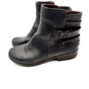 GNW Harlow Women's Ankle Boots in Brown Synthetic Leather, Size 10M Moto‎ Bootie